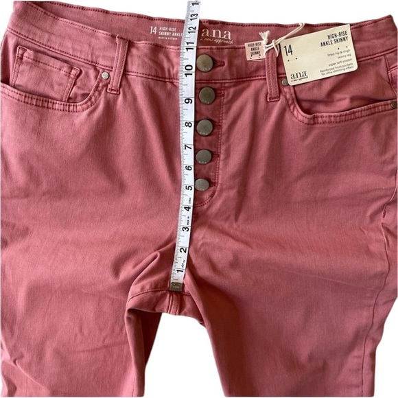 A.N.A. Rose Colored High Waist Button Fly Skinny Jeans Valentine’s Galentine’s - Picture 8 of 9